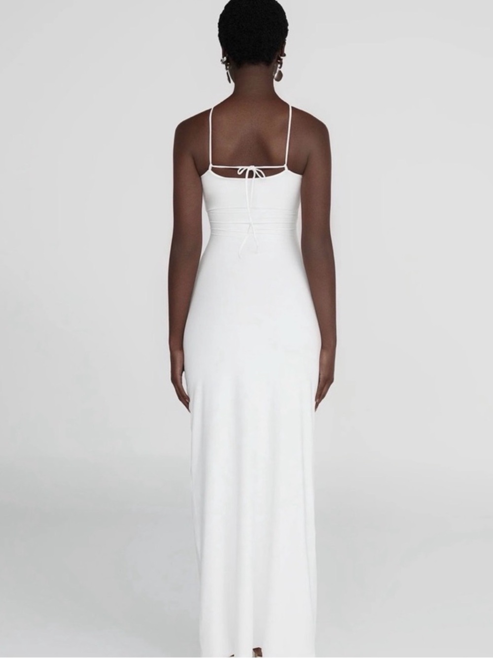 White Strappy Cutout Maxi Dress - Picture 2 of 8